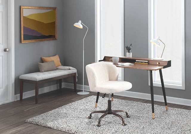 Fussell Cream Desk Chair - Thumbnail - Image 8