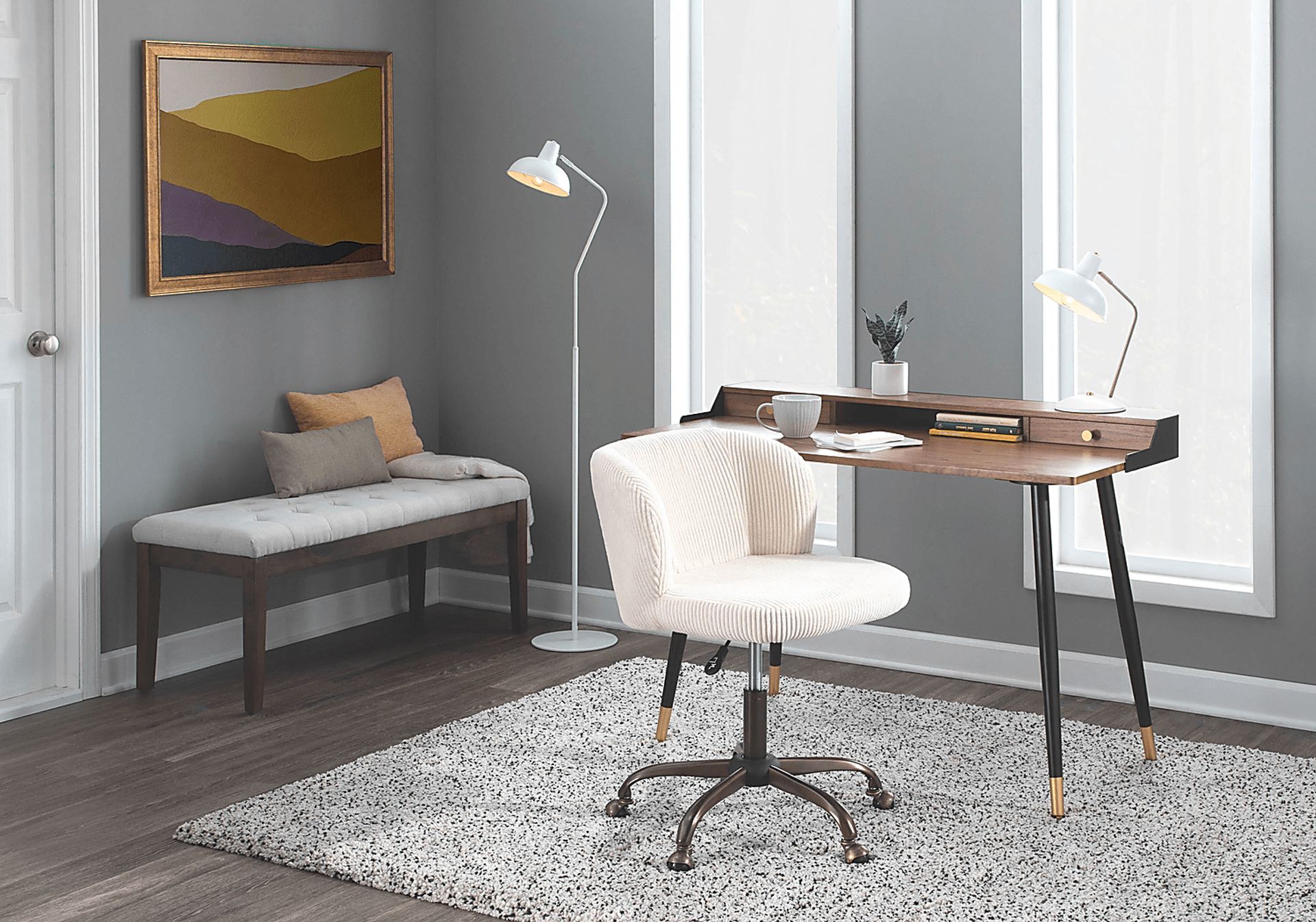 Fussell Cream Desk Chair - Image 8