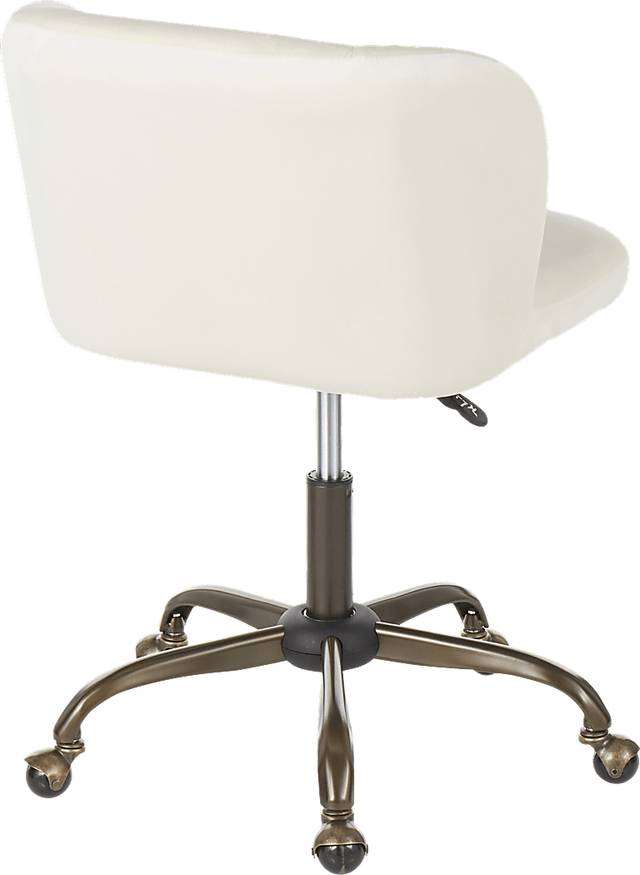 Fussell Cream Plush Desk Chair - Thumbnail - Image 3