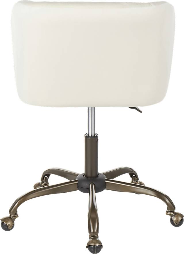Fussell Cream Plush Desk Chair - Thumbnail - Image 4