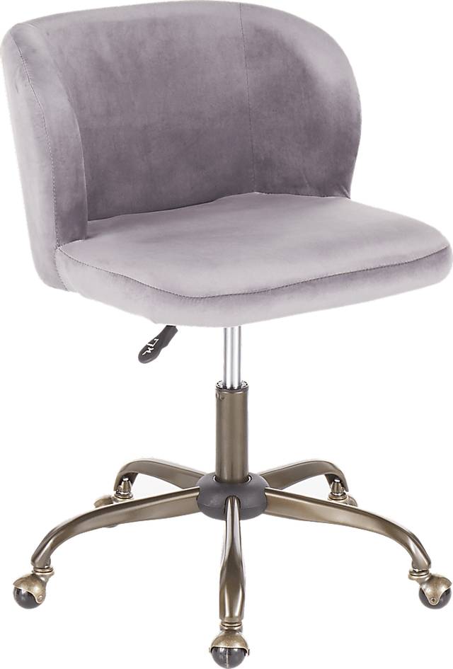 Fussell Cream Plush Desk Chair - Thumbnail - Image 9