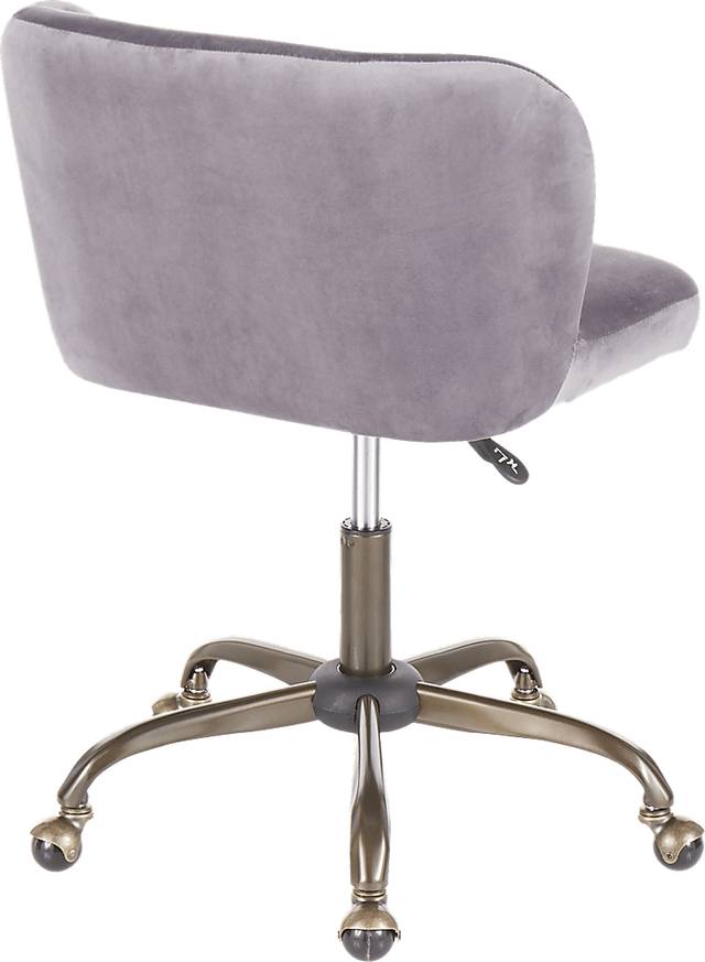 Fussell Silver Plush Desk Chair - Thumbnail - Image 3