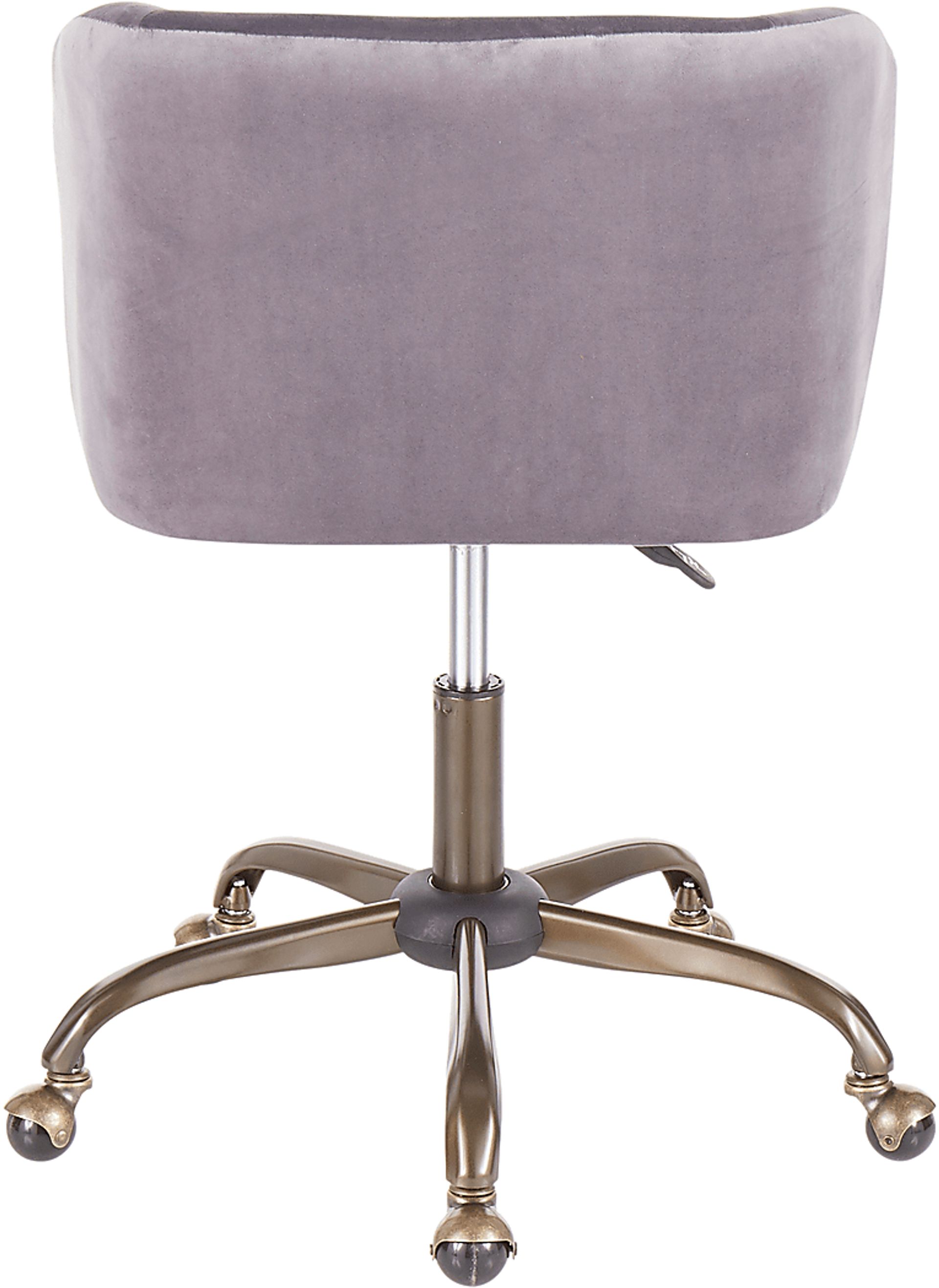 Fussell Silver Plush Desk Chair - Image 4