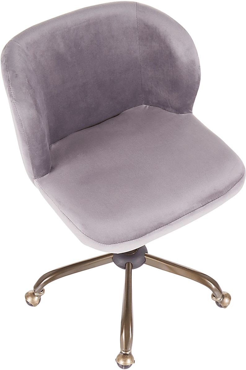 Fussell Silver Plush Desk Chair - Rooms To Go