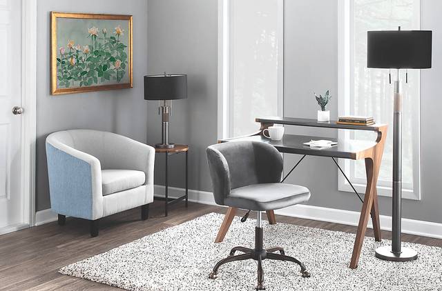 Fussell Silver Plush Desk Chair - Thumbnail - Image 8