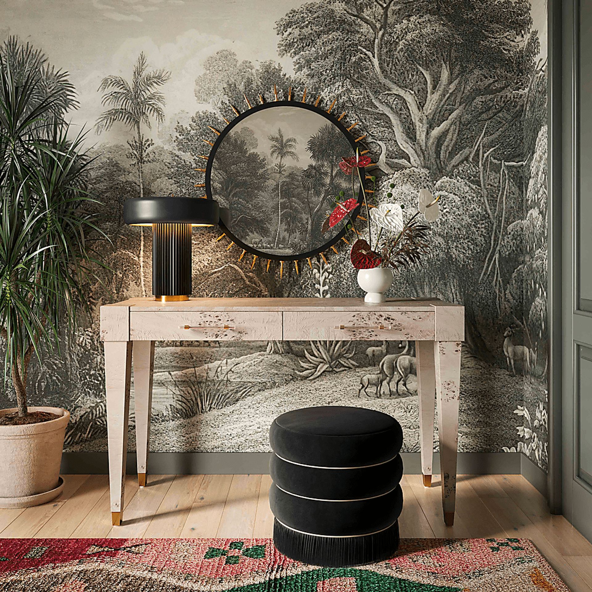 Fusteria Black Ottoman - Image 2