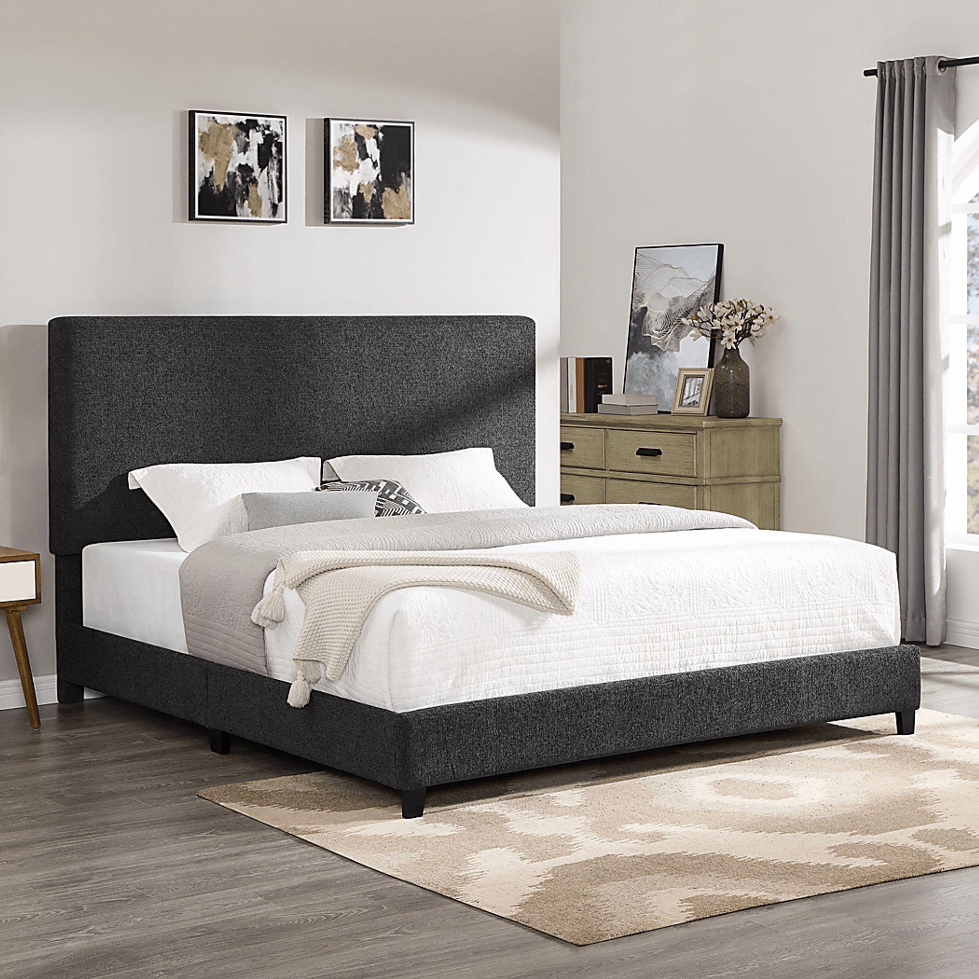 Fyna Gray King Upholstered Bed - Image 2