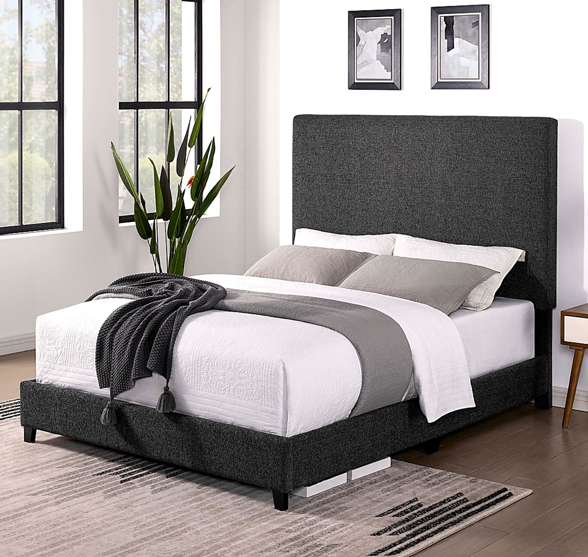 Fyna Gray Queen Upholstered Bed - Image 2