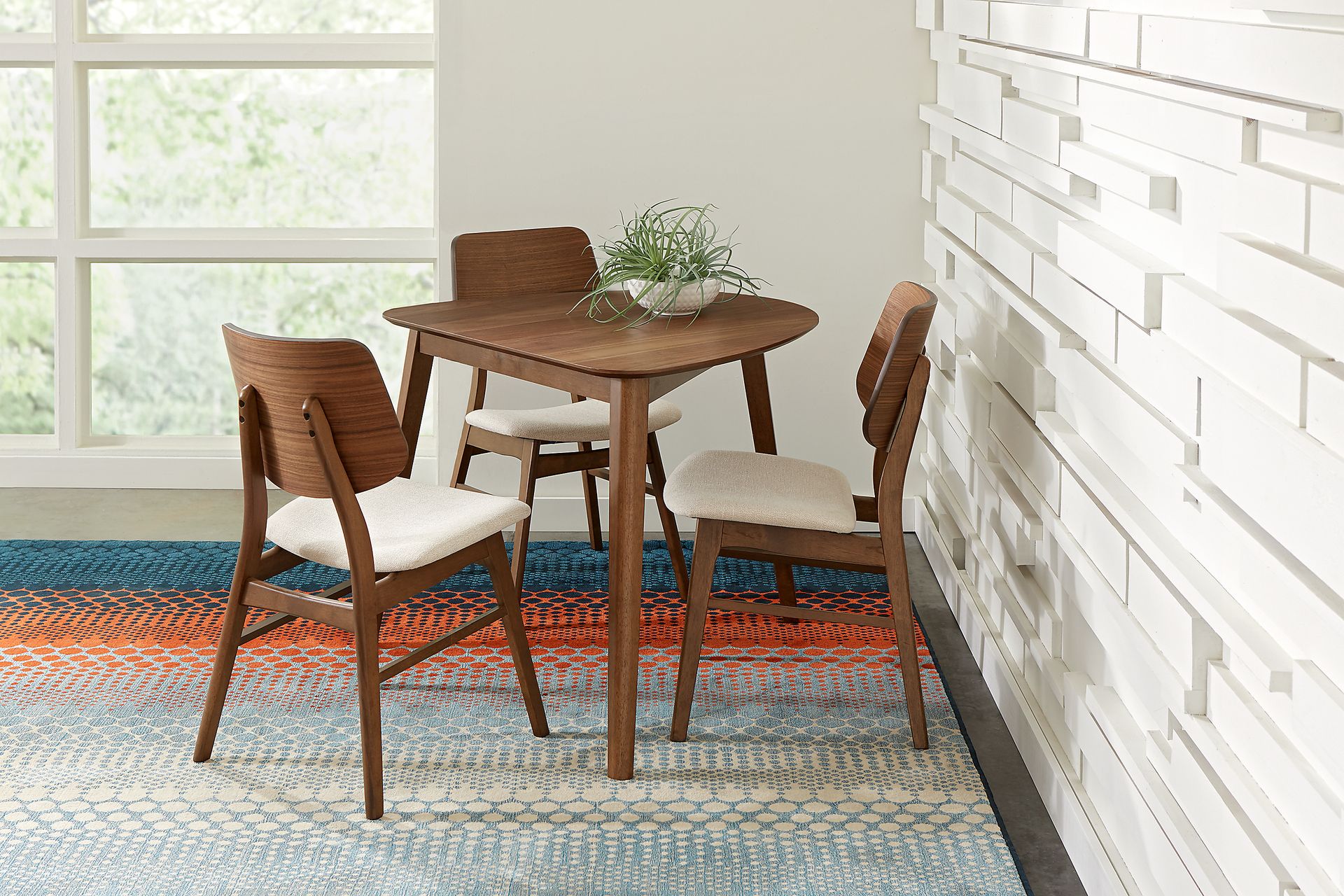 Gabian Square Walnut 4 Pc Corner Dining Room - Image 1
