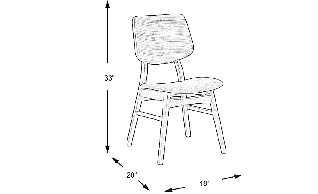 Gabian Square Walnut Side Chair