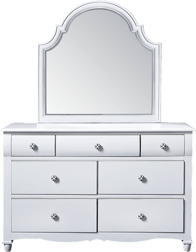 Gabriella Winter White Dresser with Mirror - Thumbnail - Image 1