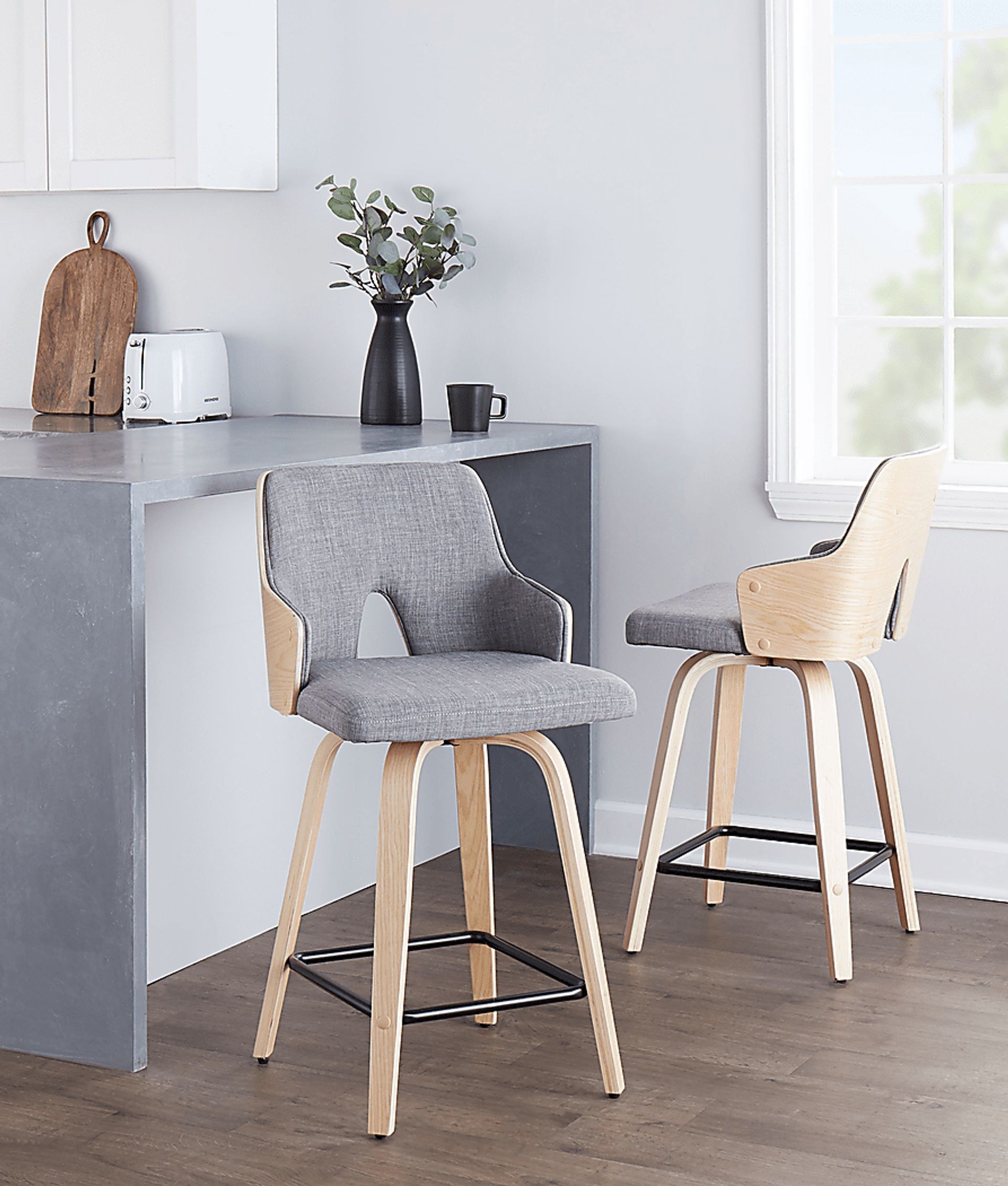 Gadsen I Gray Swivel Counter Height Stool, Set of 2 - Image 3