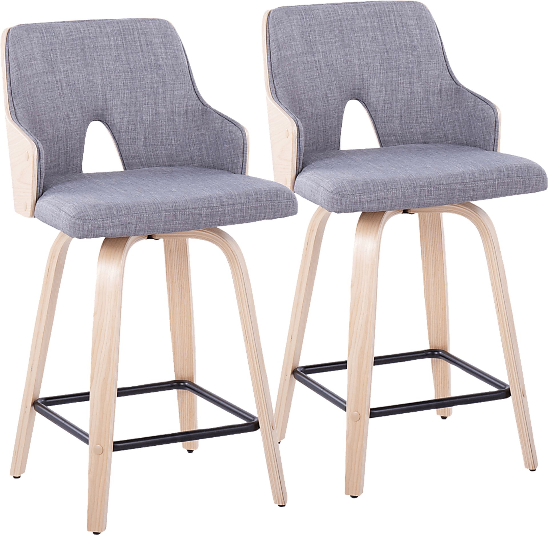 Gadsen I Gray Swivel Counter Height Stool, Set of 2 - Image 1