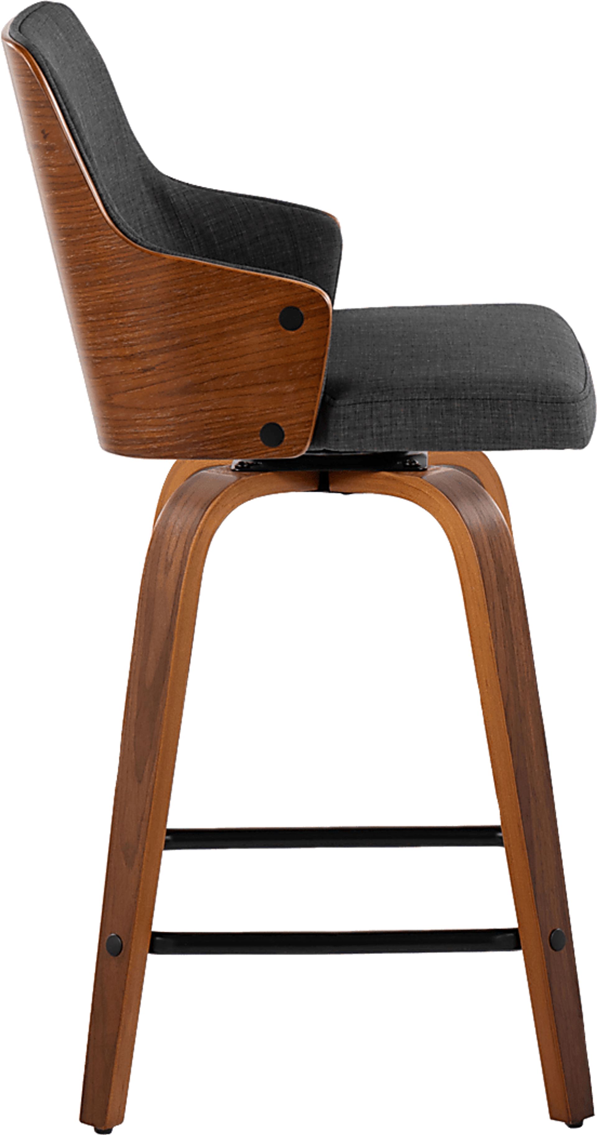 Gadsen II Charcoal Swivel Counter Height Stool, Set of 2 - Image 5