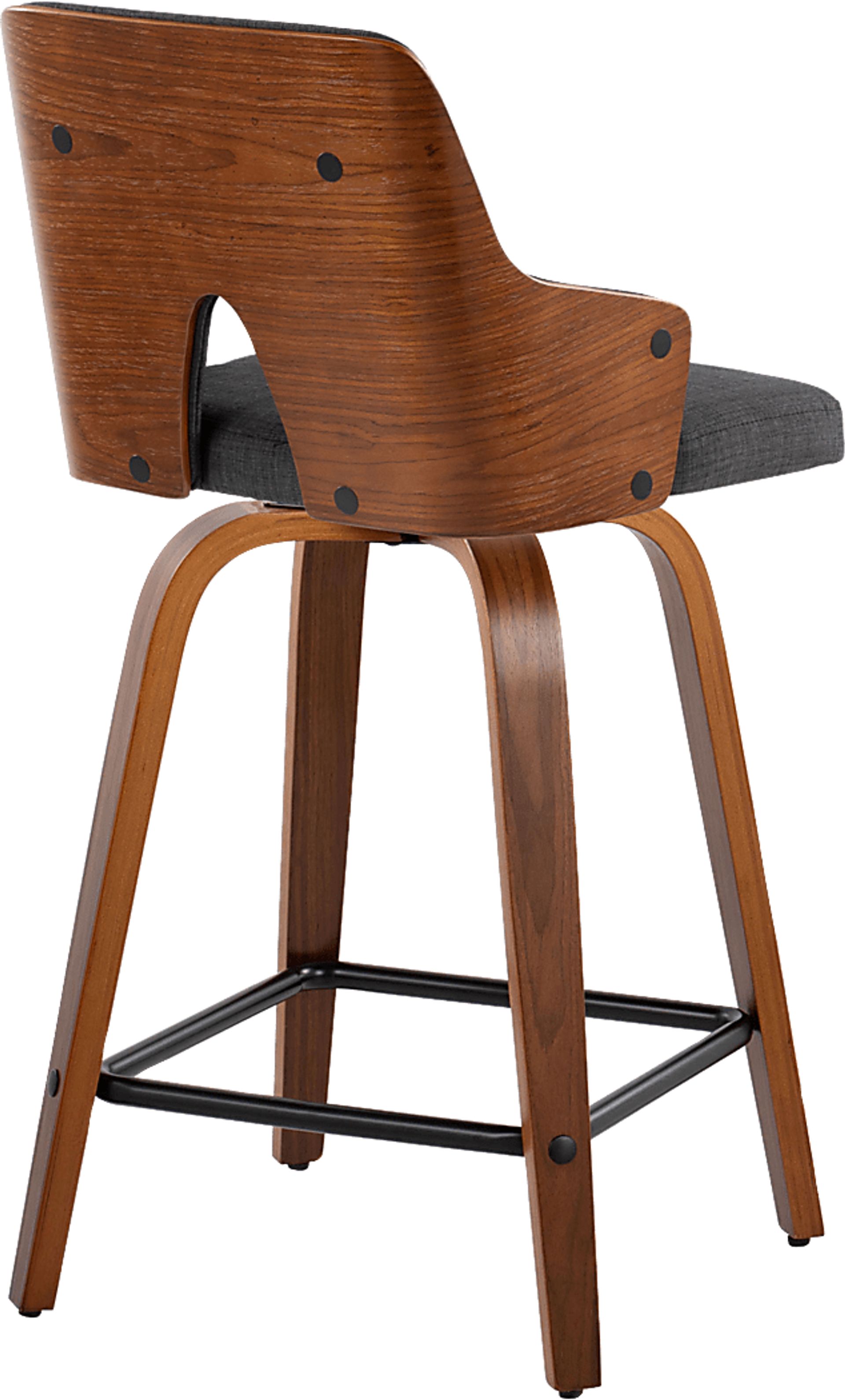 Gadsen II Charcoal Swivel Counter Height Stool, Set of 2 - Image 6