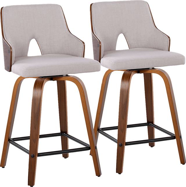 Gadsen II Cream Swivel Counter Height Stool, Set of 2 - Thumbnail - Image 1