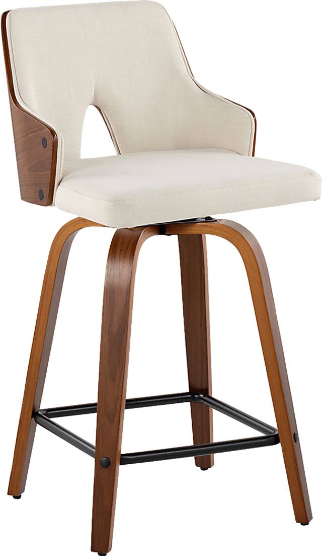 Gadsen II Cream Swivel Counter Height Stool, Set of 2 - Thumbnail - Image 4