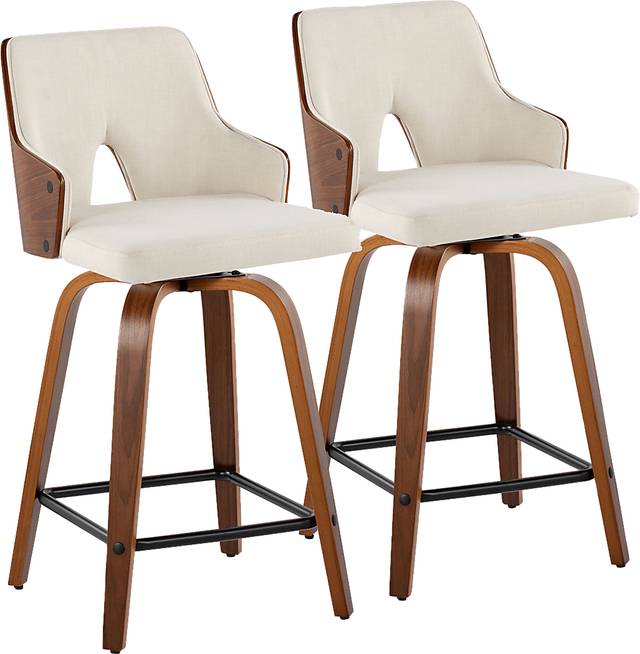 Gadsen II Cream Swivel Counter Height Stool, Set of 2 - Thumbnail - Image 1