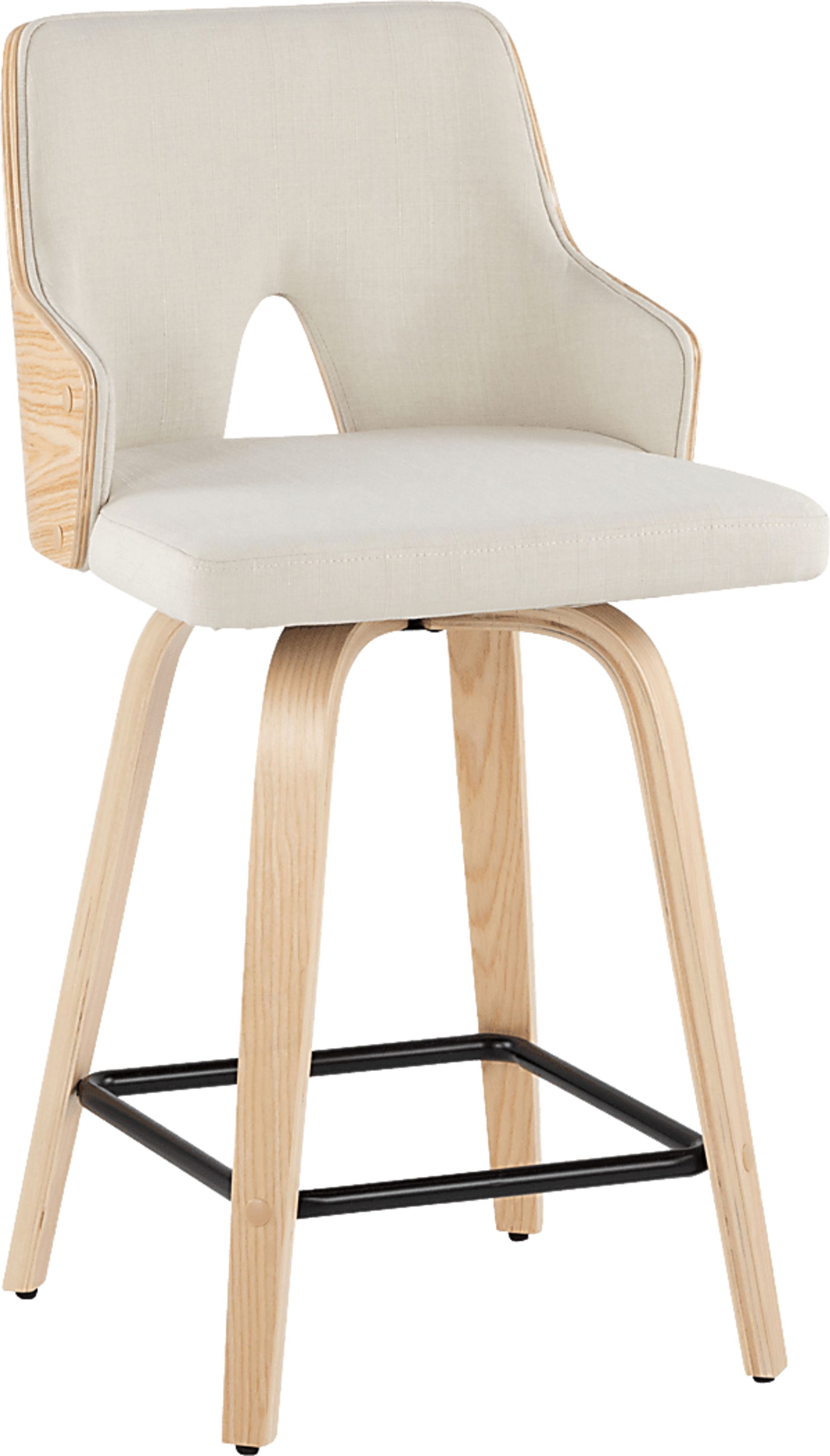 Gadson I Cream Swivel Counter Height Stool, Set of 2 - Image 4