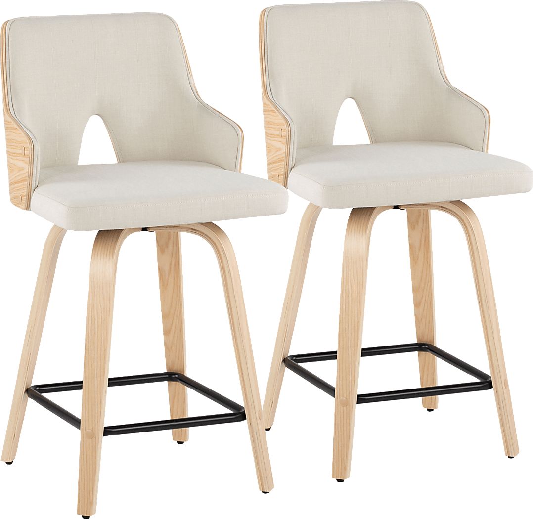 Gadson I Cream Swivel Counter Height Stool, Set of 2
