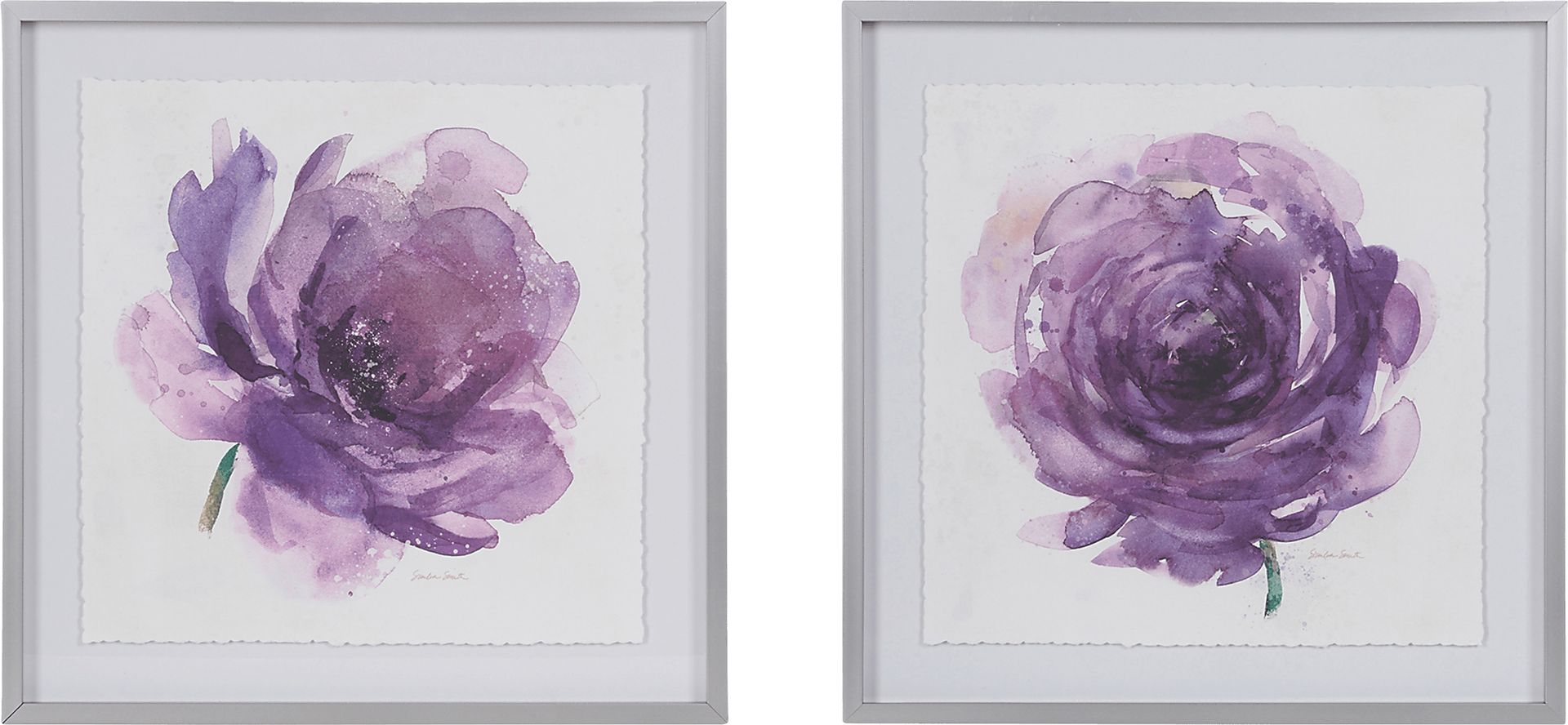 Gaedke Purple Framed Graphic Artwork 2 Piece Set - Image 1