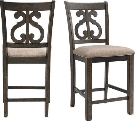 Galberry Brown Counter Side Chair Set