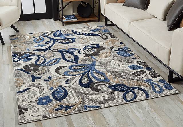 Galdosa Gray 6'7 x 9' Indoor/Outdoor Rug - Thumbnail - Image 2