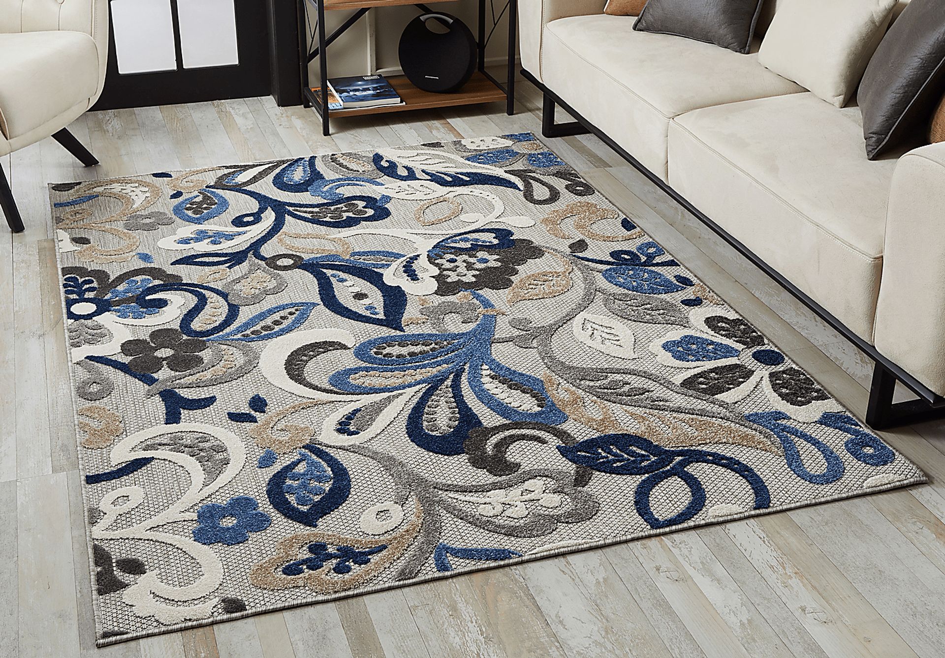 Galdosa Gray 6'7 x 9' Indoor/Outdoor Rug - Image 2