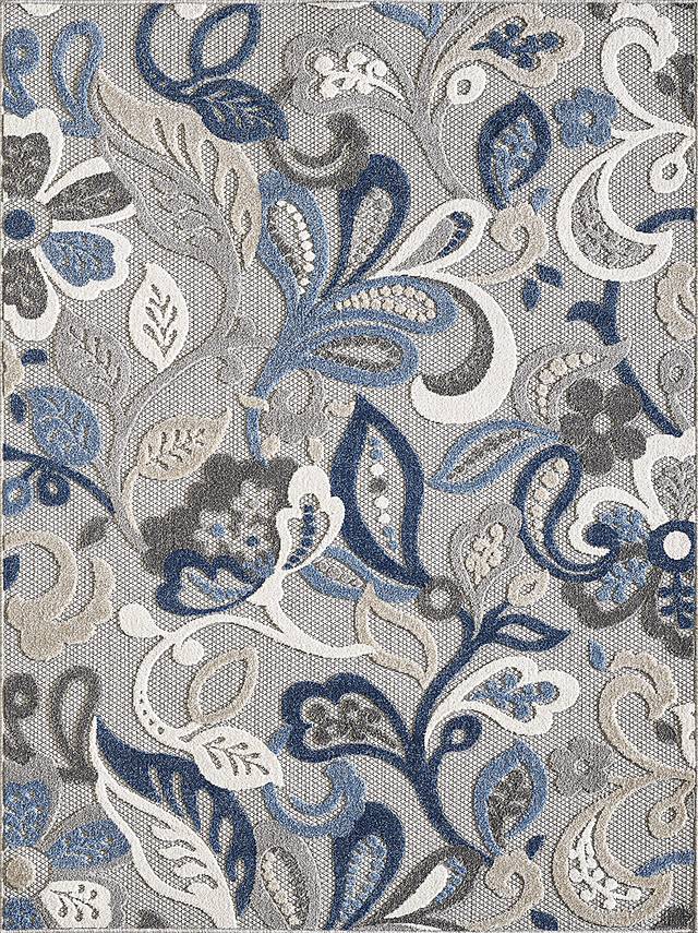 Galdosa Gray 6'7 x 9' Indoor/Outdoor Rug - Thumbnail - Image 1