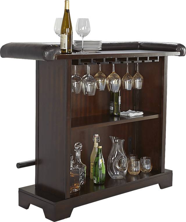 Galeno Cherry 3 Pc Bar Set with Green Barstools - Thumbnail - Image 3
