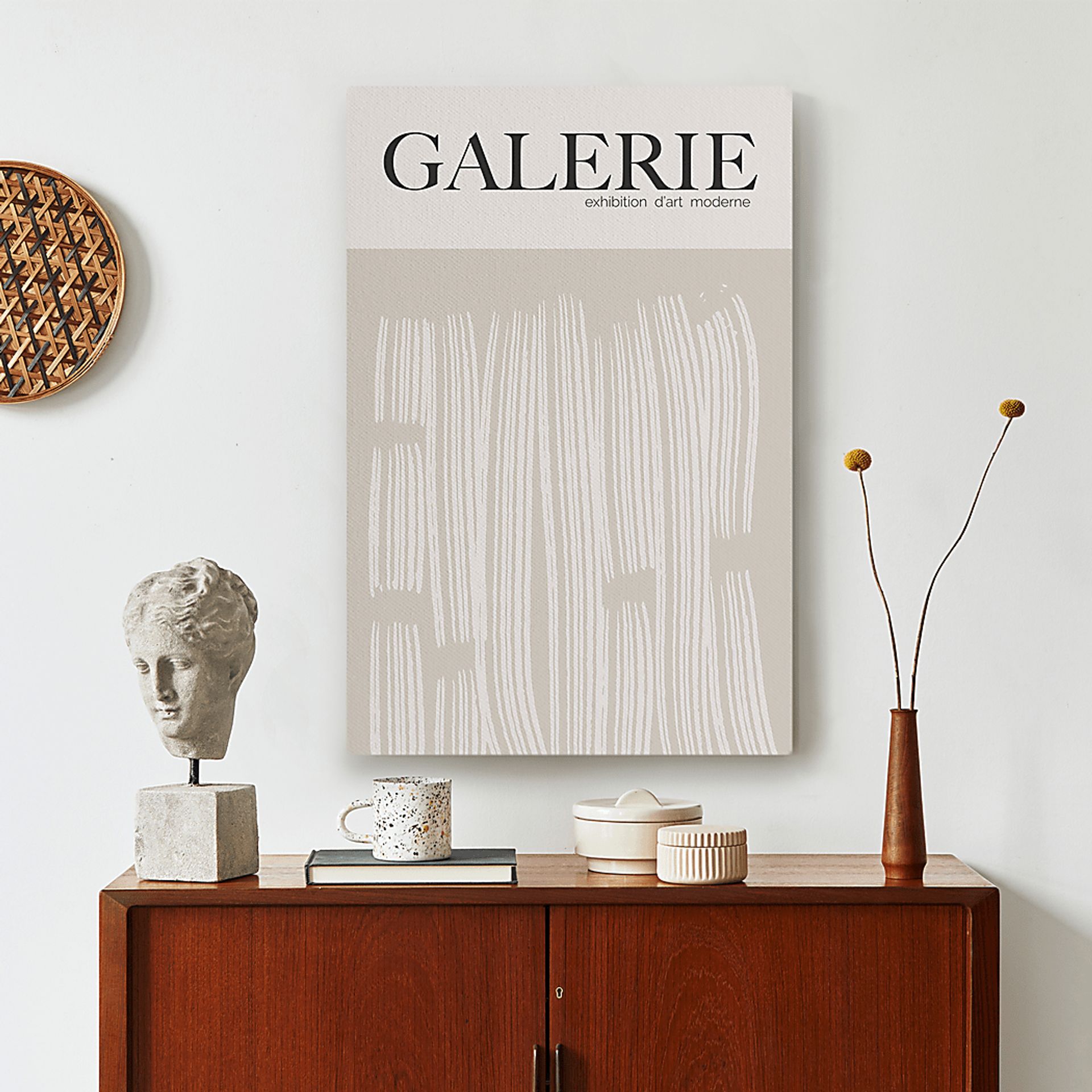 Galerie Stripes Gray Canvas Wall Art - Image 2