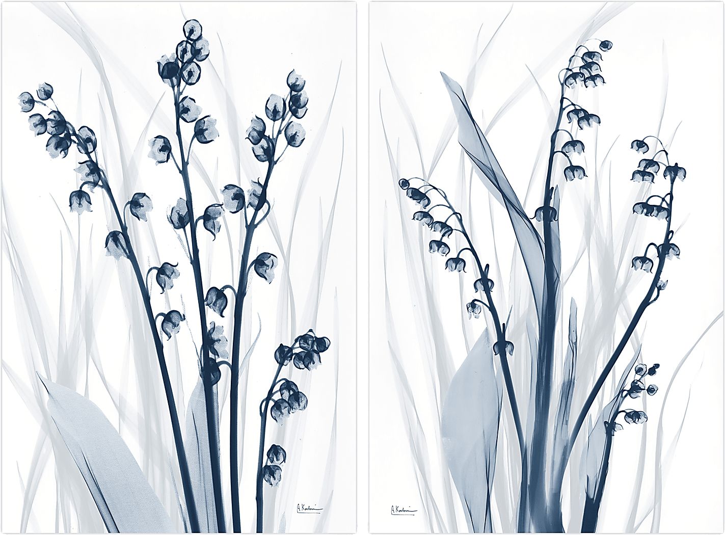 Galisteo Blue Artwork, Set of 2