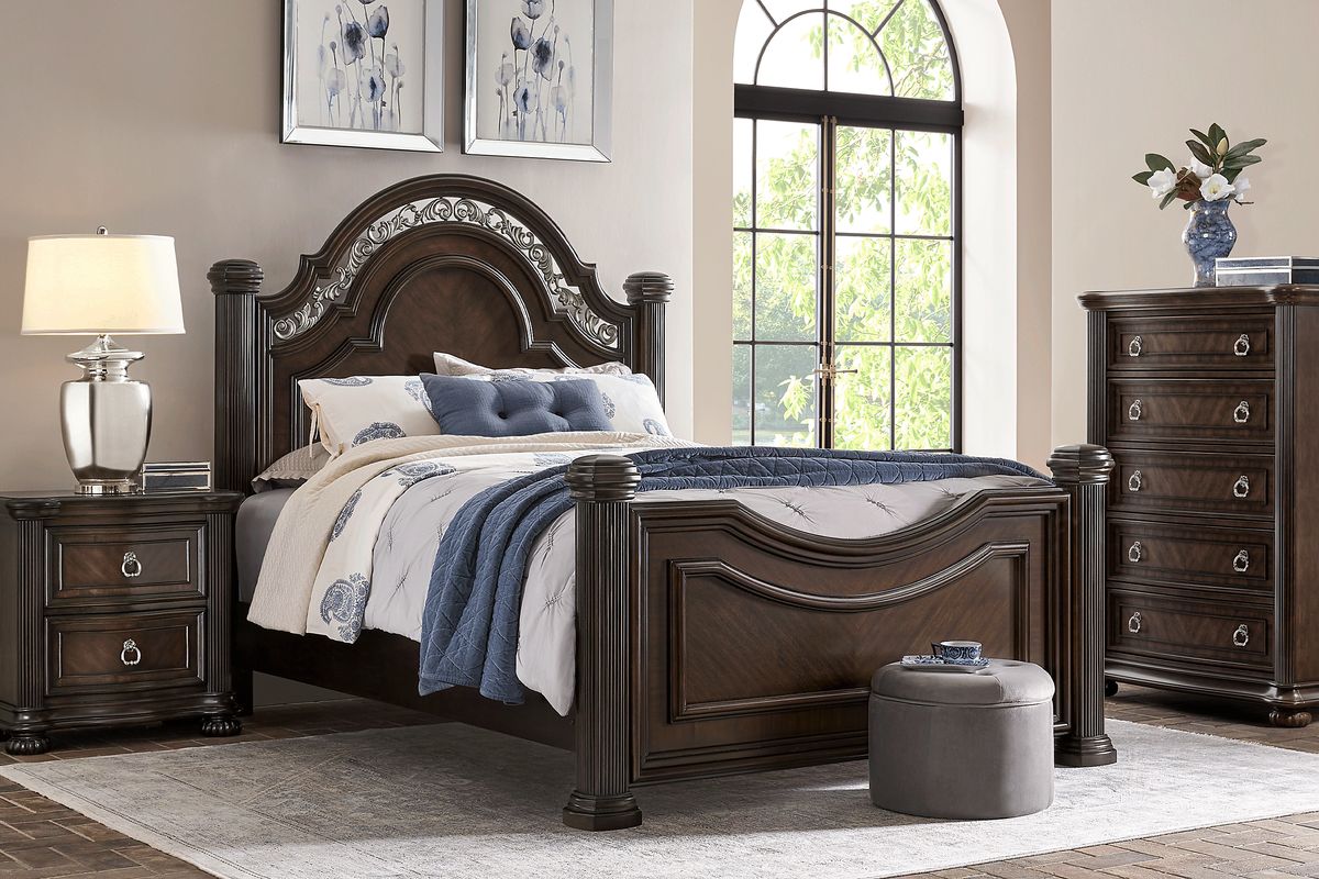 Gallagher Avenue 5 Pc Brown Dark Wood Queen Bedroom Set With 3 Pc Queen