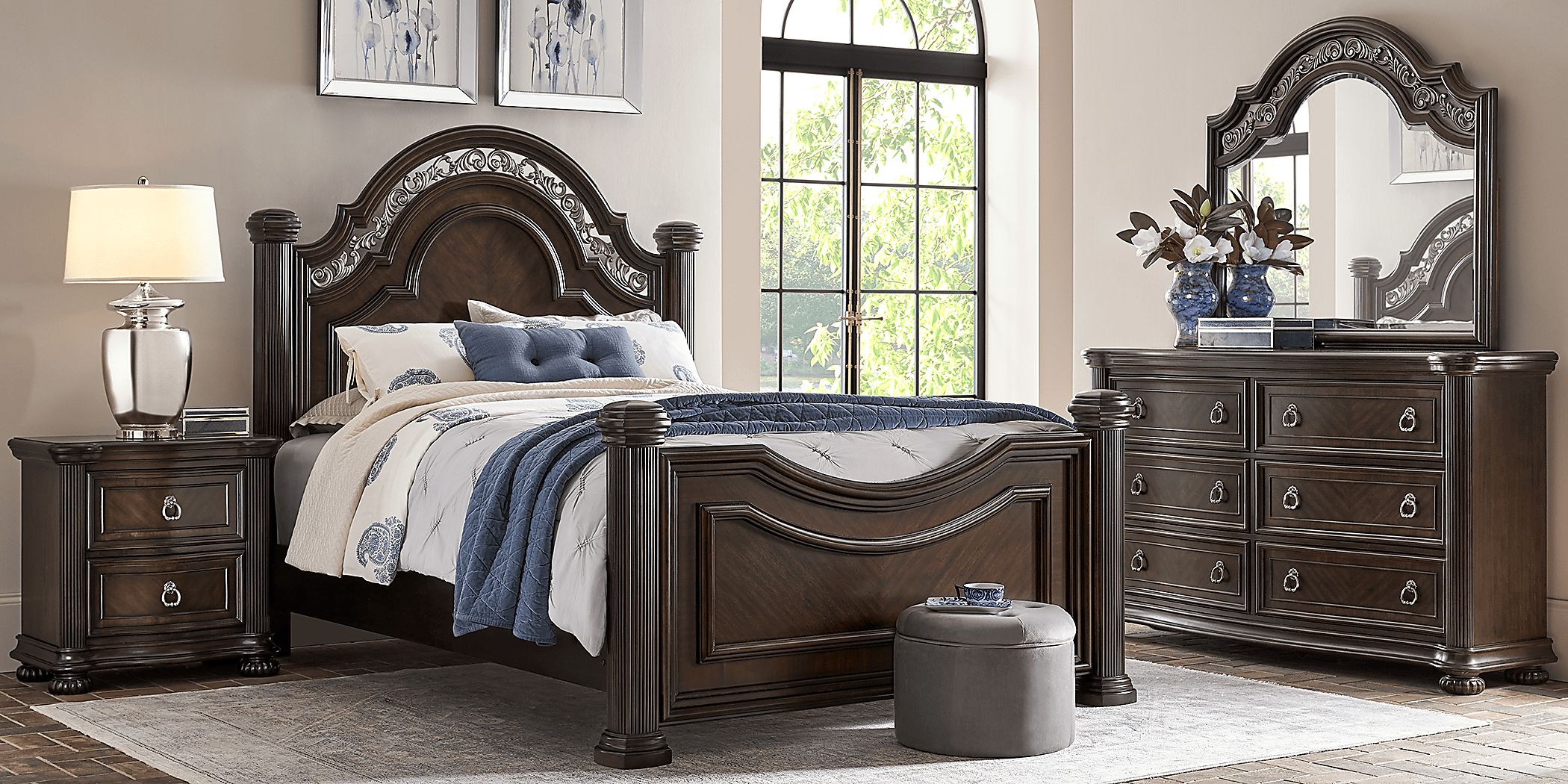 7 Piece Queen Panel Bed Set