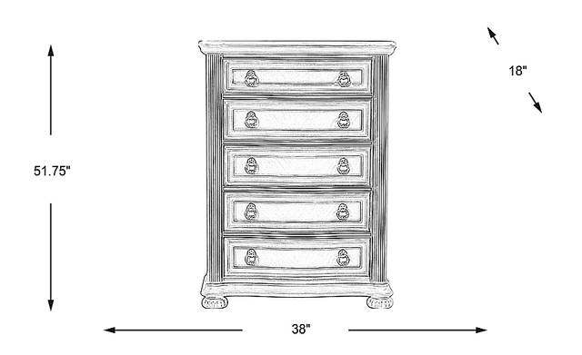 Dimension Image. Please refer to the Dimension Tab on this page for dimension details.