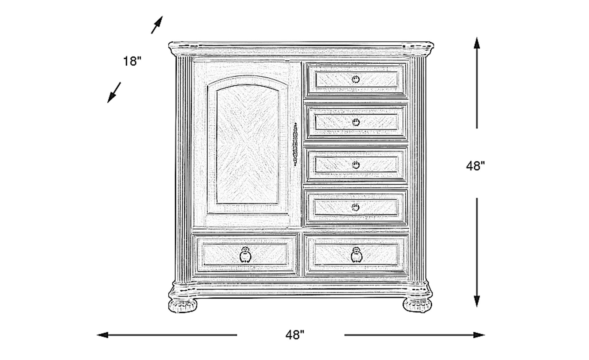 Dimension Image. Please refer to the Dimension Tab on this page for dimension details.