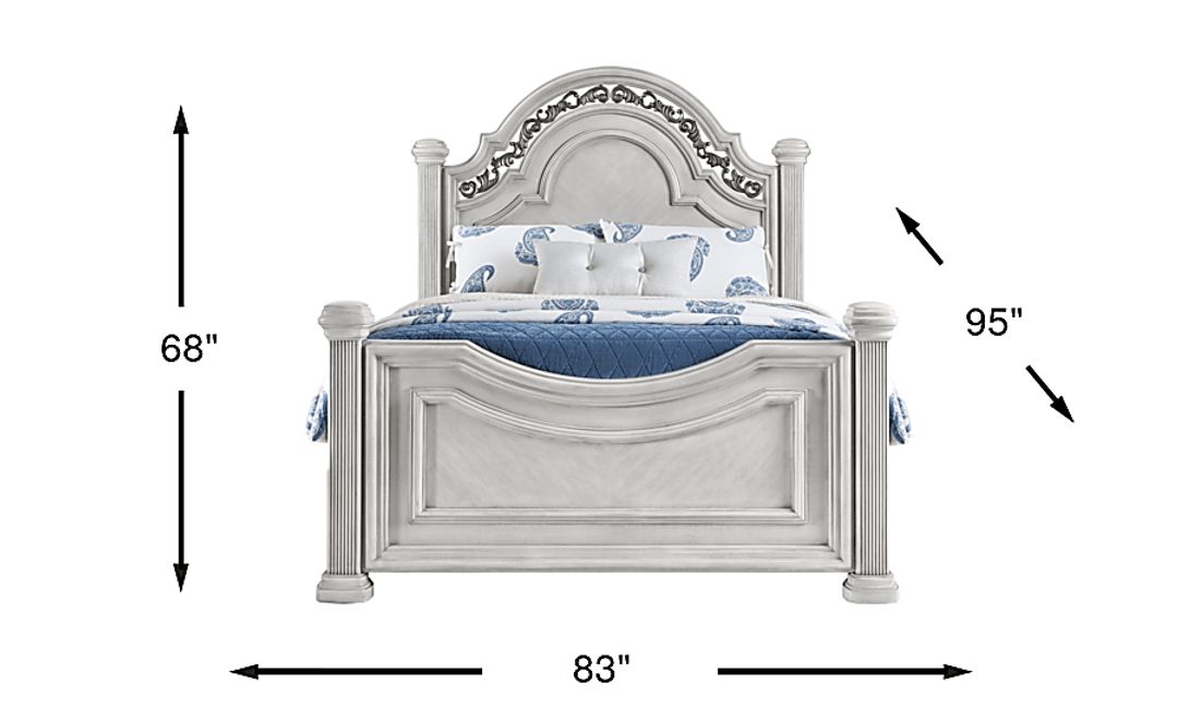 Gallagher Avenue White 3 Pc King Panel Bed