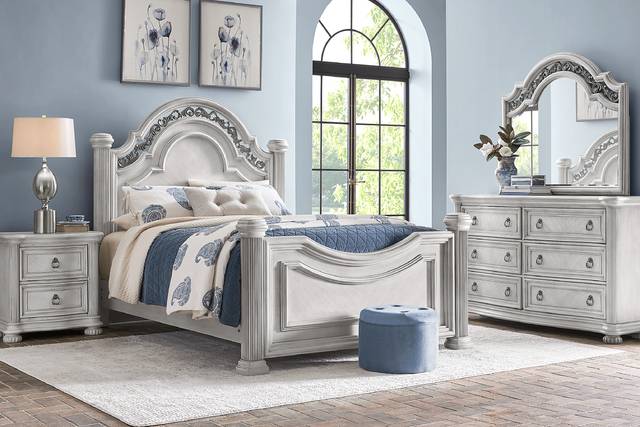 Gallagher Avenue White 5 Pc Queen Panel Bedroom - Thumbnail - Image 1
