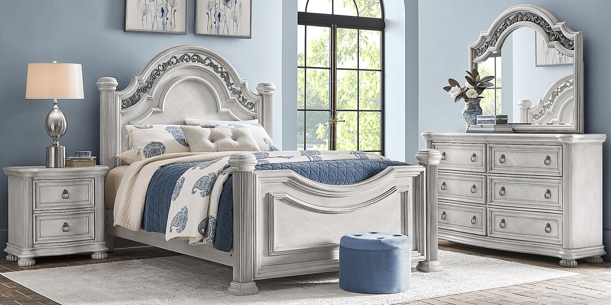 Gallagher Avenue White 7 Pc King Panel Bedroom