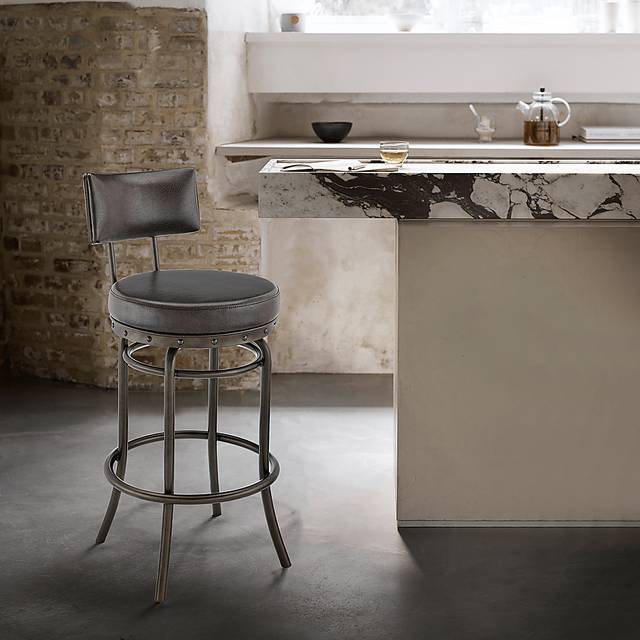 Gallaher Brown Swivel Counter Stool - Thumbnail - Image 2