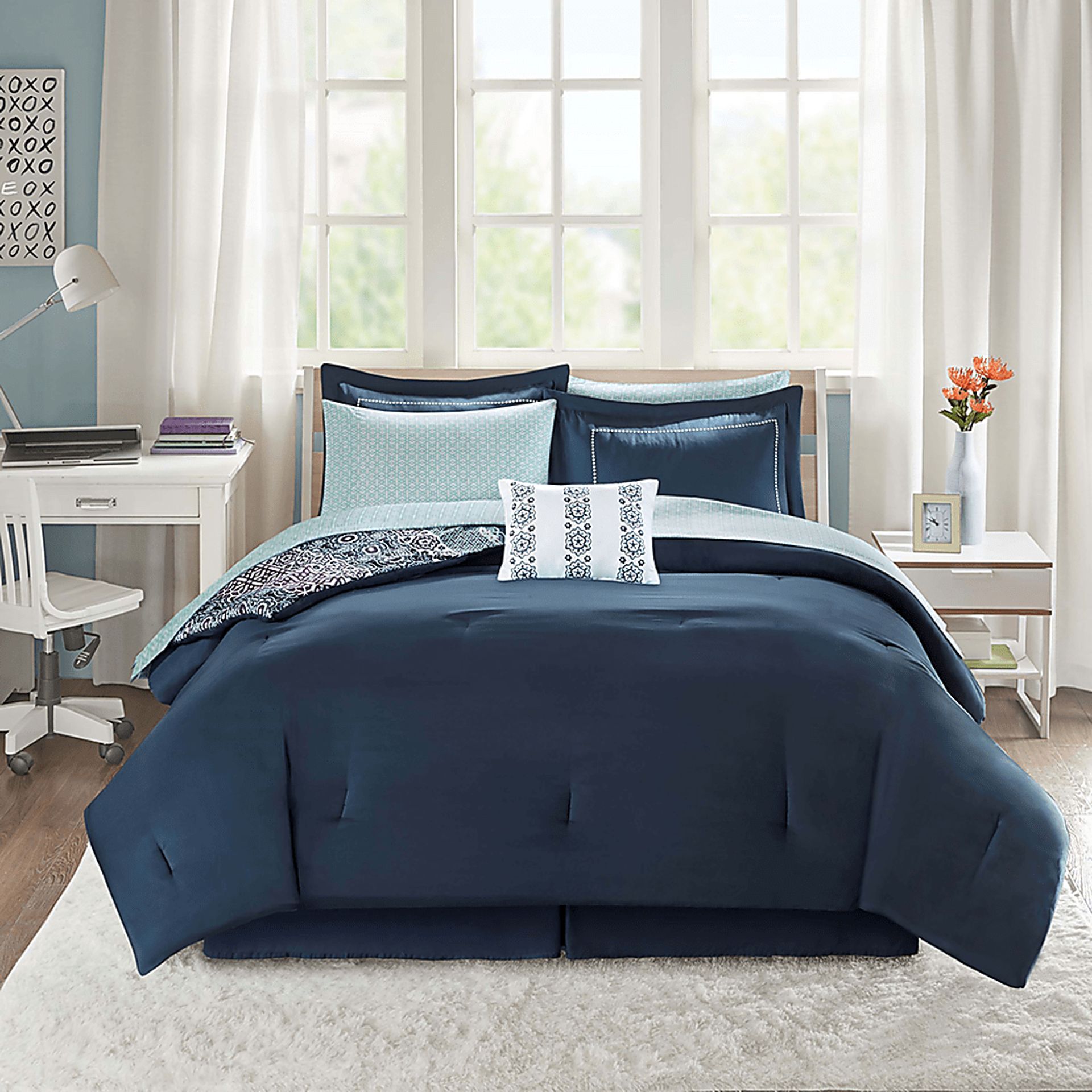 Kids Gallaudet Blue Twin Comforter Set - Image 4