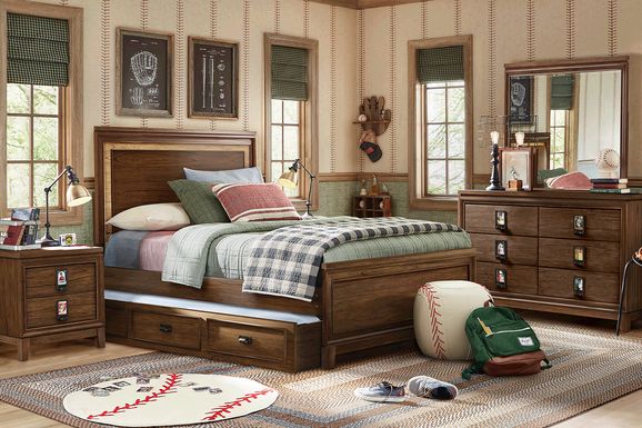 Kids Gallery Zone Saddle 5 Pc Full Lighted Panel Bedroom