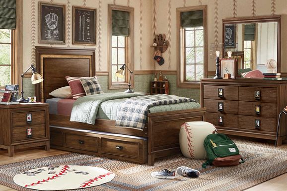 Kids Gallery Zone Saddle 5 Pc Twin Lighted Panel Bedroom