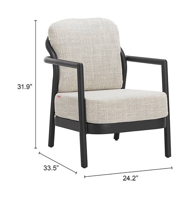 Gallia Beige Accent Chair - Thumbnail - Image 2