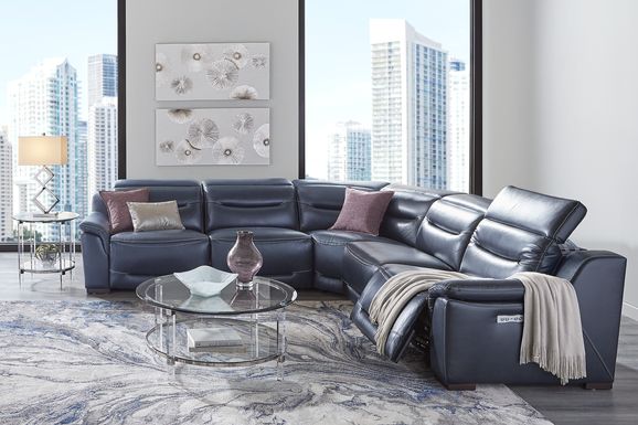 Gallia Way Leather 5 Pc Dual Power Reclining Sectional