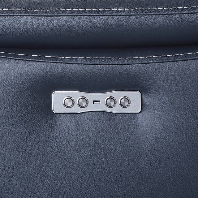 Gallia Way Navy Leather Dual Power Recliner - Thumbnail - Image 3