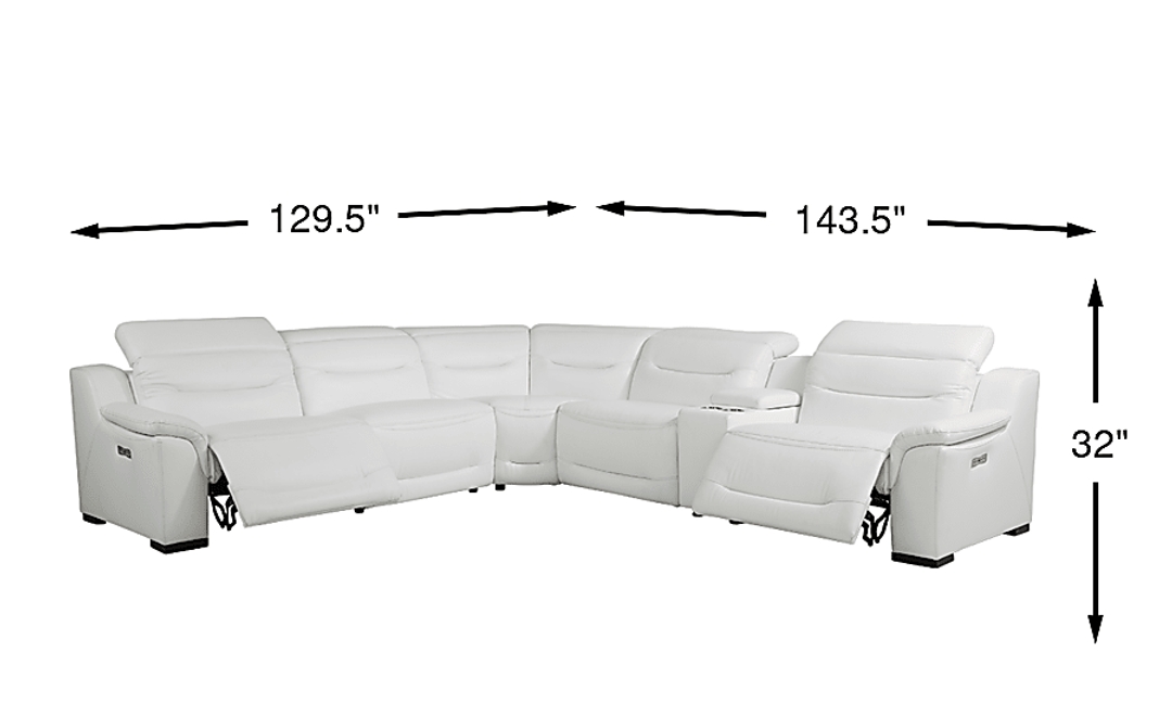 Gallia Way Leather 6 Pc Dual Power Reclining Sectional