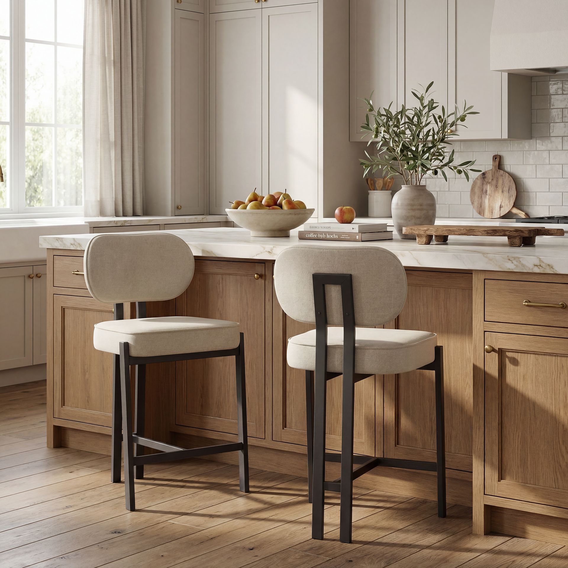 Gallico Cream Counter Height Stool - Image 3