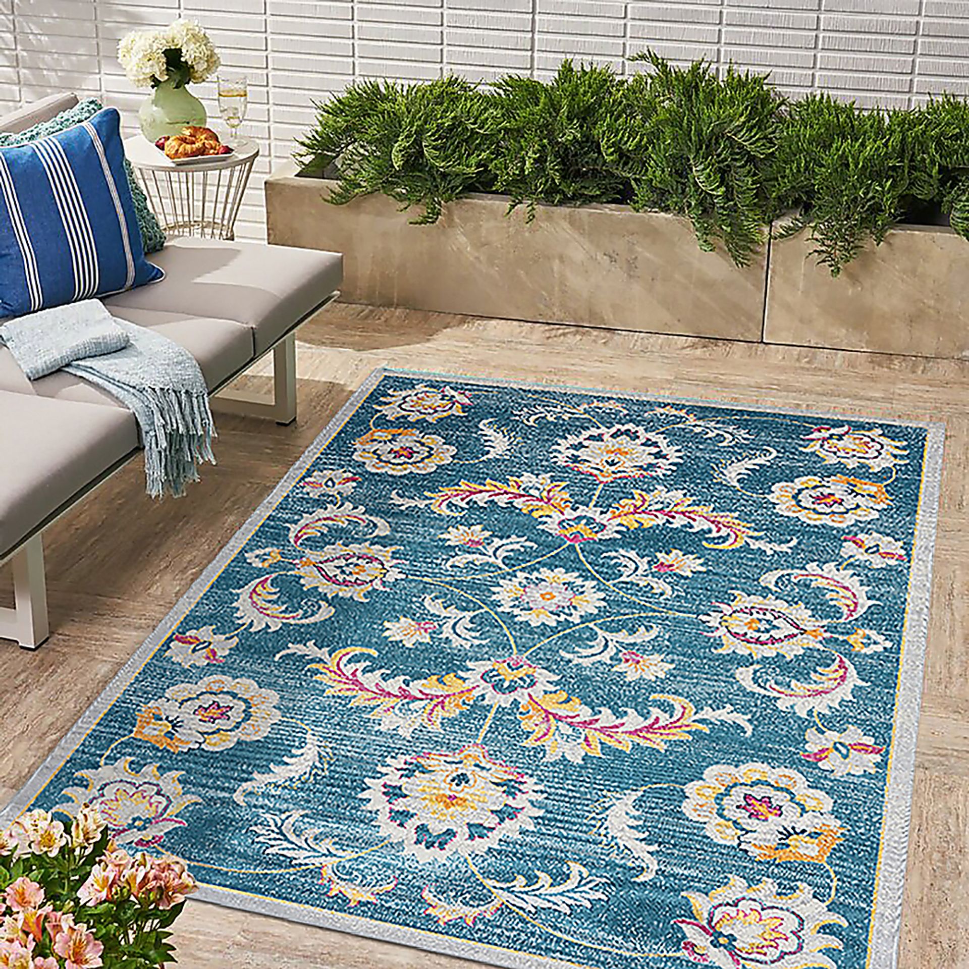 Galmu Blue 5'3 x 7'10 Indoor/Outdoor Rug - Image 8
