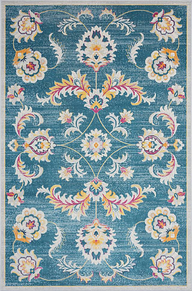 Galmu Blue 5'3 x 7'10 Indoor/Outdoor Rug - Thumbnail - Image 1